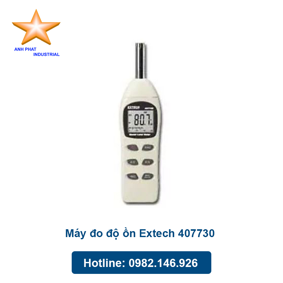 Máy đo tiếng ồn (Sound Level Meter): Đo cường độ âm thanh  Extech 407730
