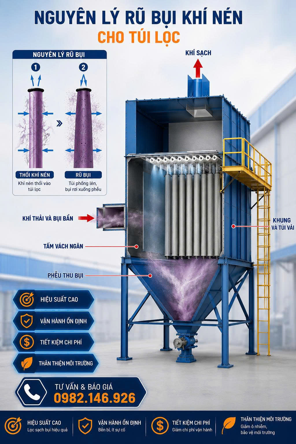 Báo giá hệ thống hút bụi tay áo