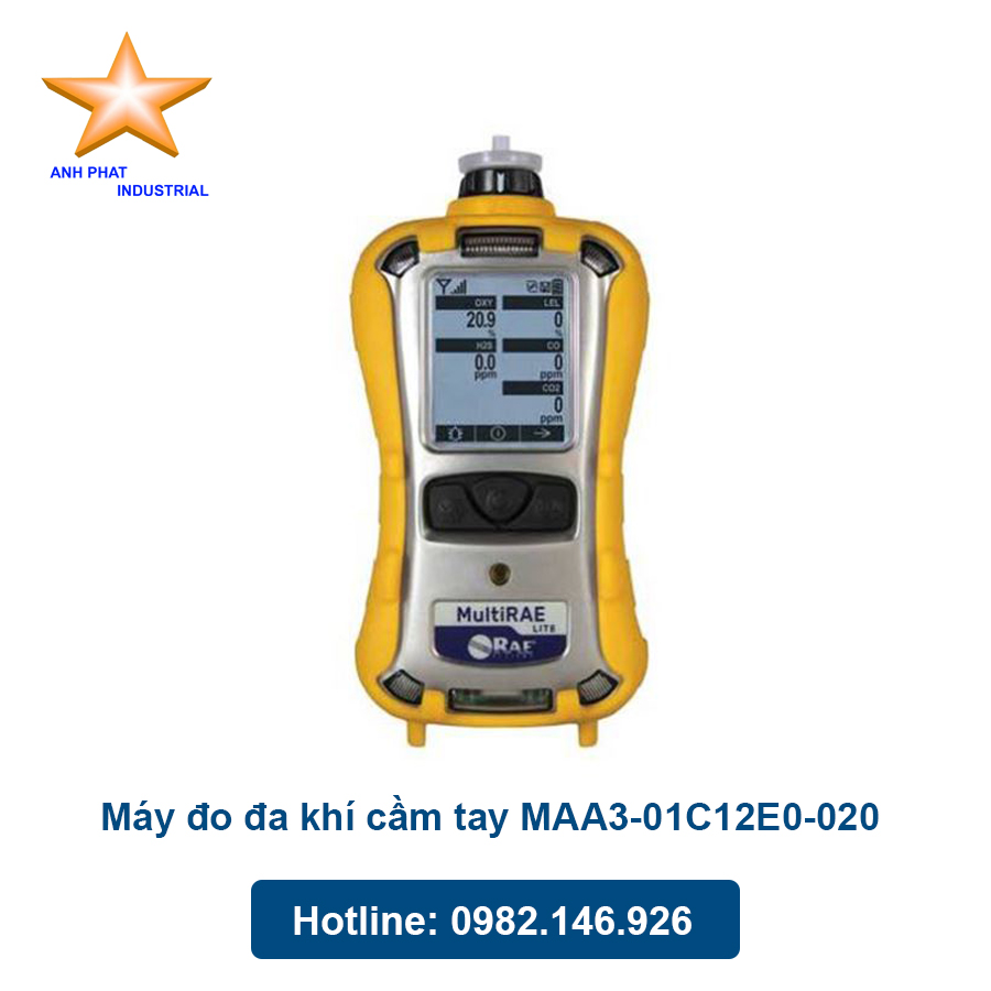 Máy dò đa khí MultiRAE Lite H2S/CO/O2/LEL phiên bản có bơm MAA3-01C12E0-020