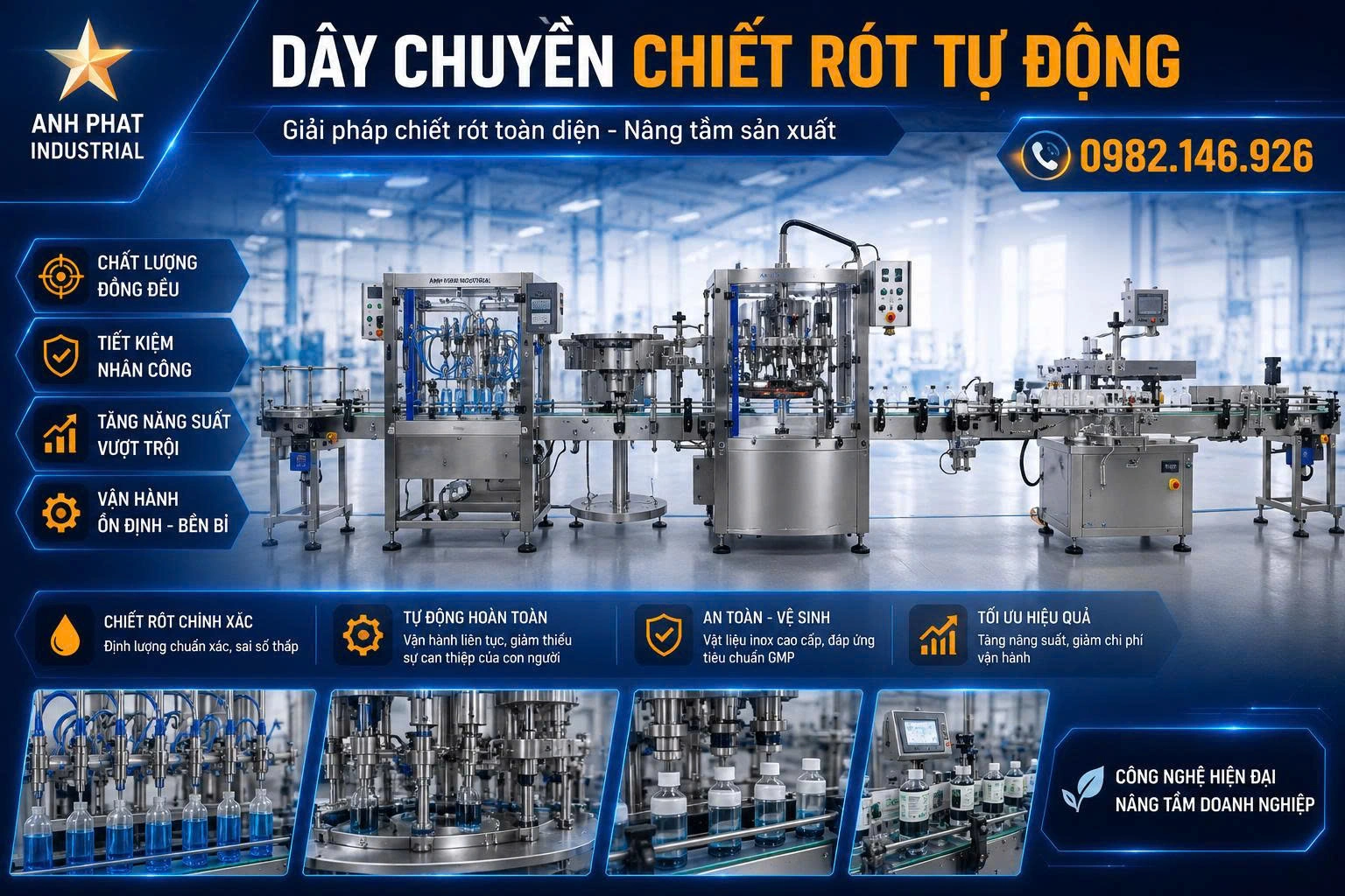 Ứng dụng của dây chuyền chiết rót trong sản xuất