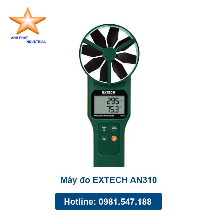 Máy đo tốc độ - lưu lượng gió - nhiệt độ - độ ẩm - điểm sương EXTECH AN310