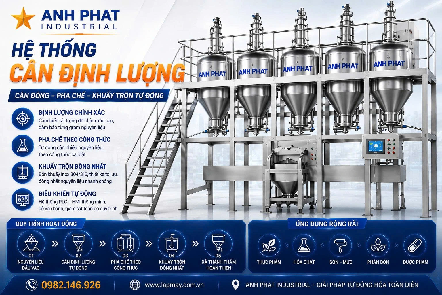 Anh Phát Group cung cấp hệ thống cân định lượng tự động, giải pháp "Chìa khóa trao tay"