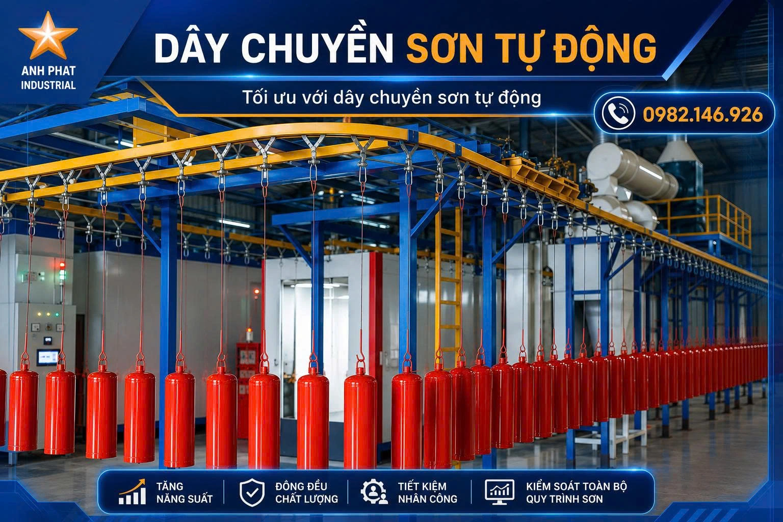 Tối ưu hiệu quả với dây chuyền sơn tự động
