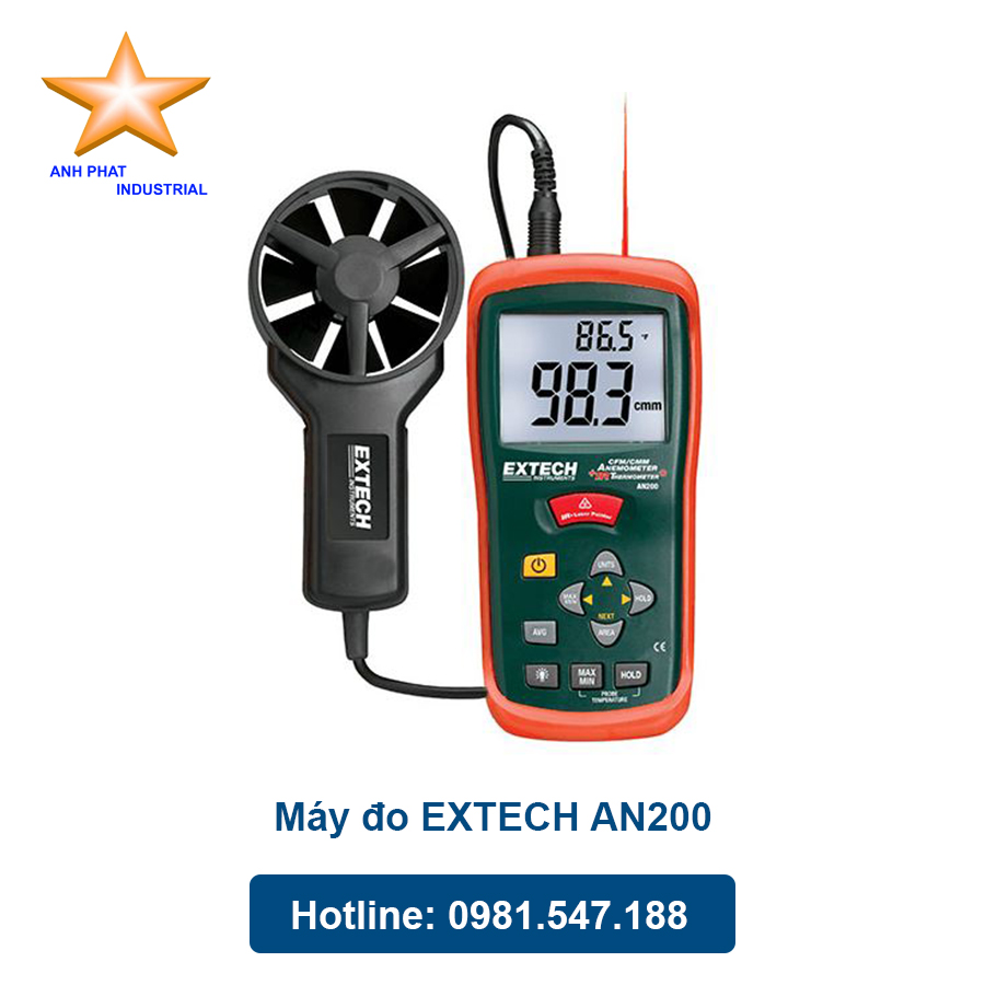 Máy đo nhiệt độ tốc độ lưu lượng gió EXTECH AN200